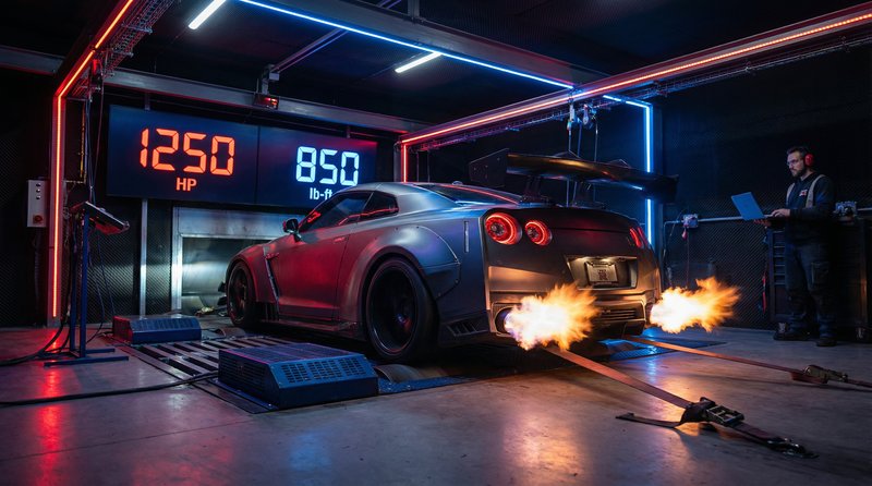 汁付宝短视频：GT-R马力测试